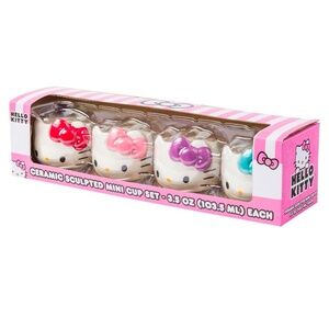 Hello Kitty Ceramic Sculpted Mini Cup Set, New